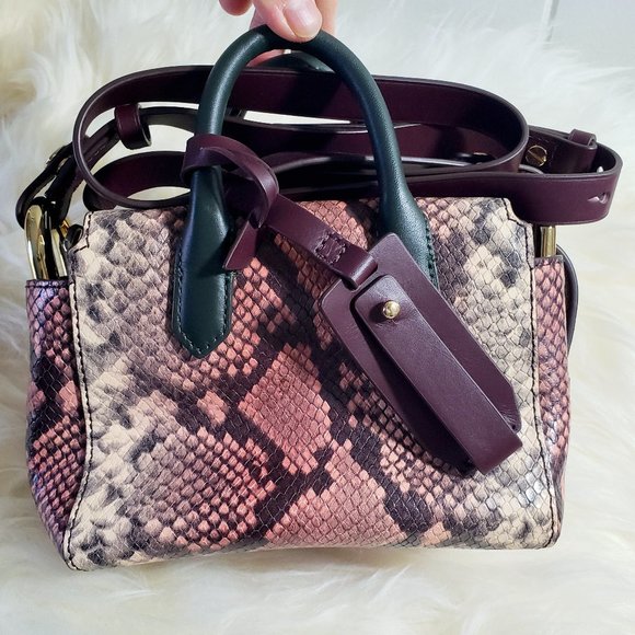 NWT J. Crew Harper Snake Embossed Leather Mini Satchel Crossbody - Picture 3 of 10